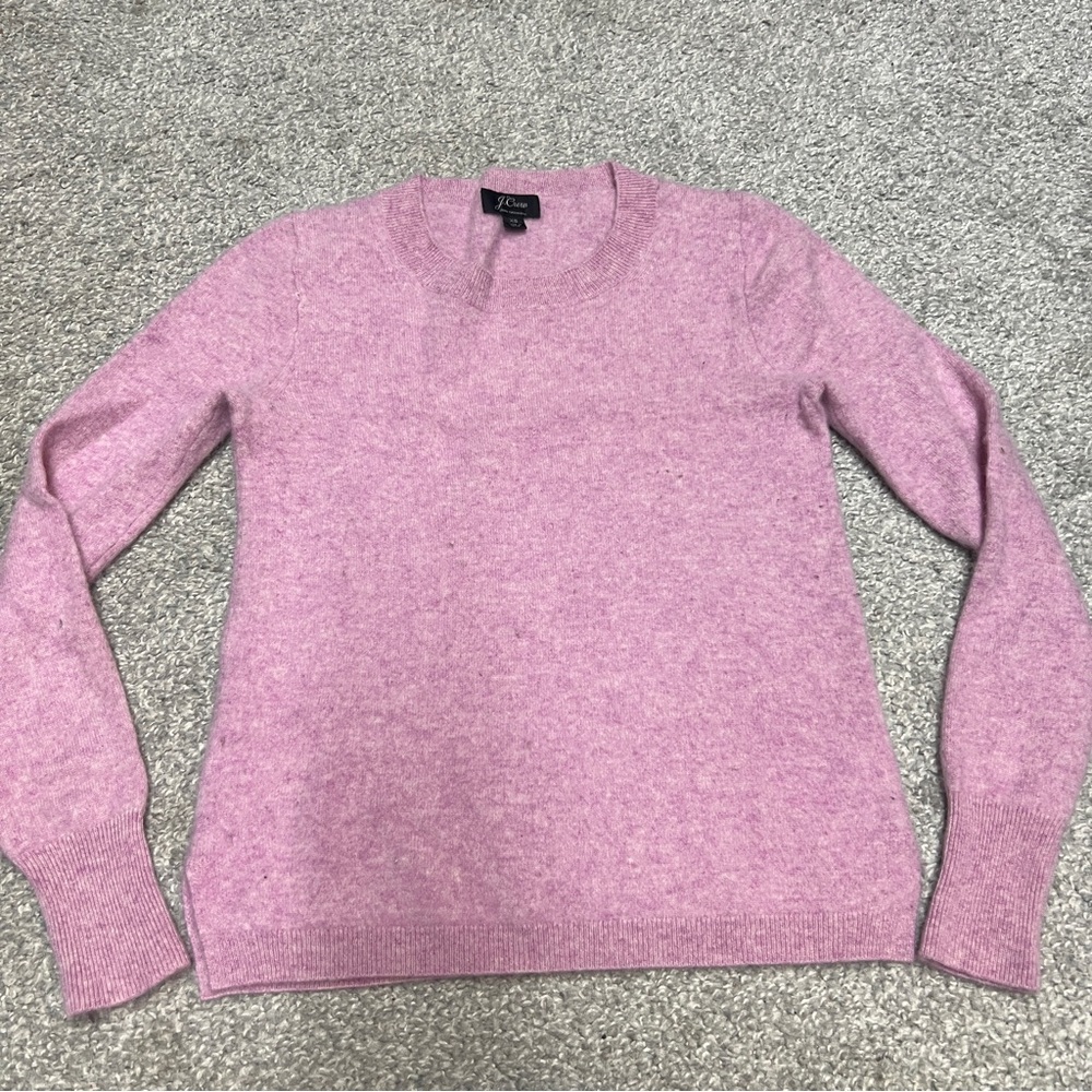 J.Crew Sweater Womens XS Pink Cashmere Slim-Fit Crewneck Long Sleeve K1313